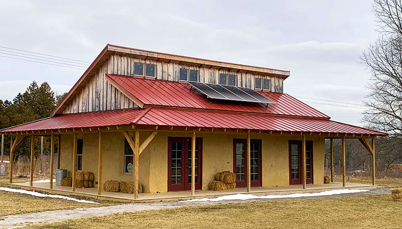 straw bale building solar panels